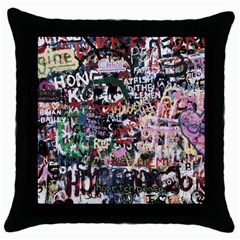 Graffiti Wall Background Throw Pillow Case (black) by Pakrebo