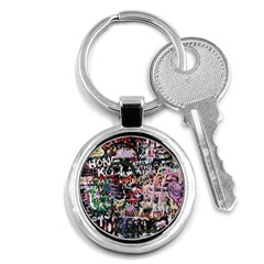 Graffiti Wall Background Key Chain (round) by Pakrebo