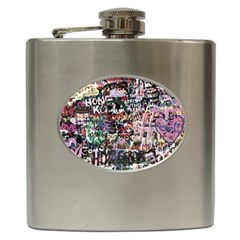 Graffiti Wall Background Hip Flask (6 Oz) by Pakrebo