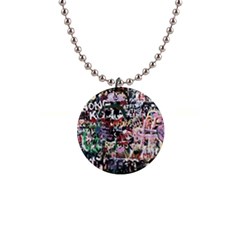 Graffiti Wall Background 1  Button Necklace by Pakrebo