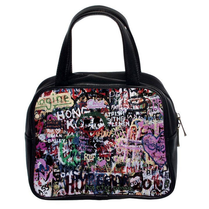 Graffiti Wall Background Classic Handbag (Two Sides)