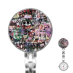 Graffiti Wall Background Stainless Steel Nurses Watch by Pakrebo