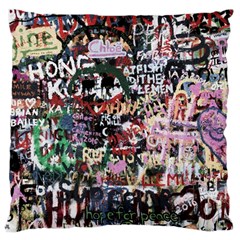 Graffiti Wall Background Large Flano Cushion Case (one Side) by Pakrebo