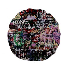 Graffiti Wall Background Standard 15  Premium Flano Round Cushions