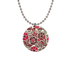 Floral Ethnic Pattern 1  Button Necklace by Pakrebo