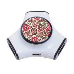 Floral Ethnic Pattern 3-port Usb Hub by Pakrebo