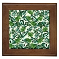 Leaves Tropical Wallpaper Foliage Framed Tiles by Pakrebo