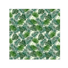 Leaves Tropical Wallpaper Foliage Small Satin Scarf (Square)