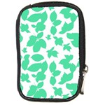 Botanical Motif Print Pattern Compact Camera Leather Case Front