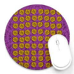 Roses Loves  Peace And Calm Freedom In Happiness Round Mousepads by pepitasart