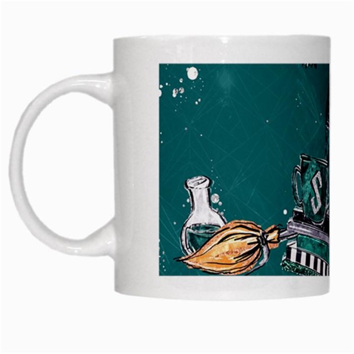 Slytherin Pattern White Mugs