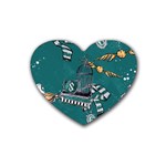 Slytherin Pattern Rubber Coaster (Heart)  Front