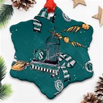 Slytherin Pattern Snowflake Ornament (Two Sides) Front