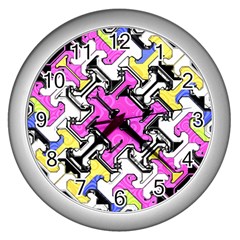 Justanotherabstractday Wall Clock (silver) by designsbyamerianna