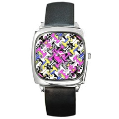 Justanotherabstractday Square Metal Watch by designsbyamerianna