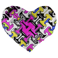 Justanotherabstractday Large 19  Premium Heart Shape Cushions