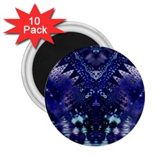 Blue Fractal Lace Tie Dye 2 25  Magnets (10 Pack) 