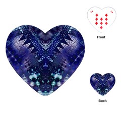 Blue Fractal Lace Tie Dye Playing Cards Single Design (heart) by KirstenStar