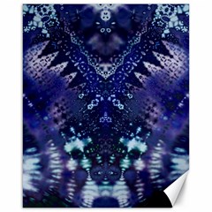 Blue Fractal Lace Tie Dye Canvas 16  X 20  by KirstenStar