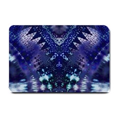 Blue Fractal Lace Tie Dye Small Doormat  by KirstenStar