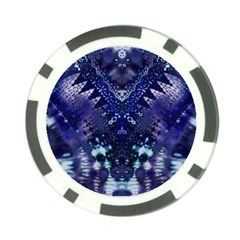 Blue Fractal Lace Tie Dye Poker Chip Card Guard by KirstenStar