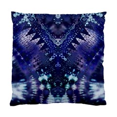 Blue Fractal Lace Tie Dye Standard Cushion Case (two Sides) by KirstenStar