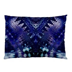 Blue Fractal Lace Tie Dye Pillow Case by KirstenStar