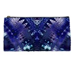 Blue Fractal Lace Tie Dye Pencil Cases Front