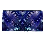 Blue Fractal Lace Tie Dye Pencil Cases Back