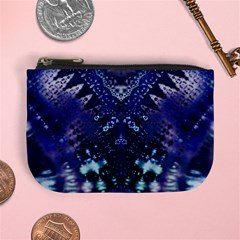 Blue Fractal Lace Tie Dye Mini Coin Purse by KirstenStar