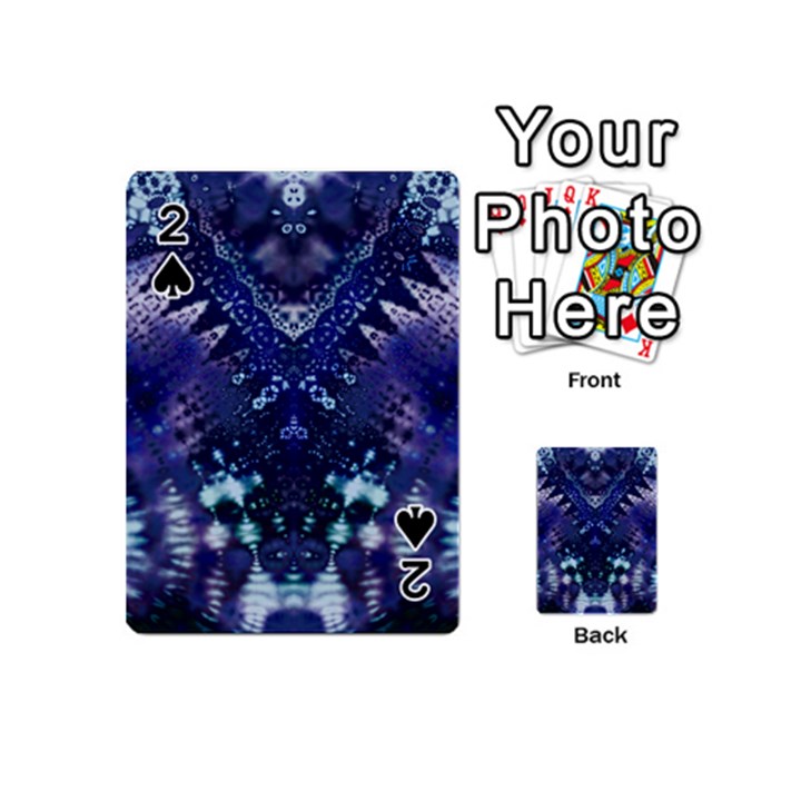 Blue Fractal Lace Tie Dye Playing Cards 54 Designs (Mini)