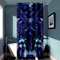 Blue Fractal Lace Tie Dye Shower Curtain 36  X 72  (stall)  by KirstenStar