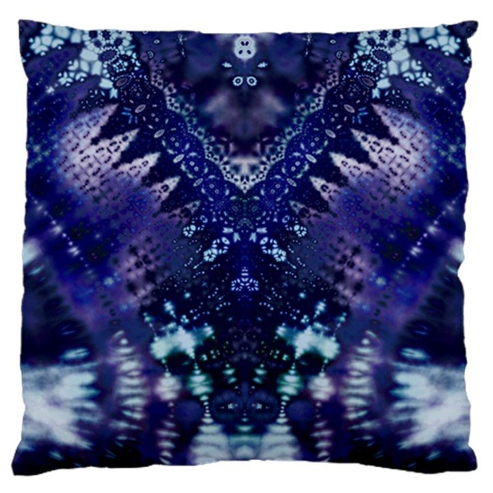 Blue Fractal Lace Tie Dye Standard Flano Cushion Case (One Side)