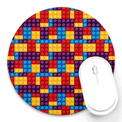 Lego Background Game Round Mousepads by Mariart