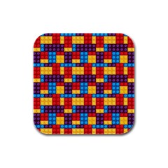 Lego Background Game Rubber Square Coaster (4 Pack)  by Mariart