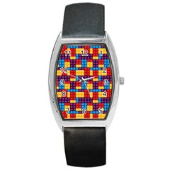 Lego Background Game Barrel Style Metal Watch by Mariart