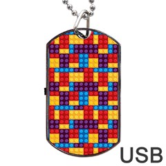 Lego Background Game Dog Tag Usb Flash (two Sides) by Mariart