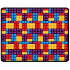 Lego Background Game Double Sided Fleece Blanket (medium)  by Mariart