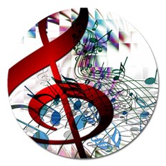 Music Treble Clef Sound Magnet 5  (Round)