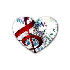 Music Treble Clef Sound Heart Coaster (4 pack) 