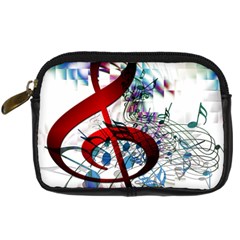 Music Treble Clef Sound Digital Camera Leather Case