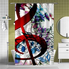 Music Treble Clef Sound Shower Curtain 48  x 72  (Small) 