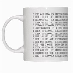 Binary Background White Mugs by Bajindul