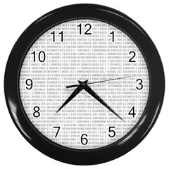 Binary Background Wall Clock (black) by Bajindul