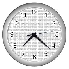 Binary Background Wall Clock (silver) by Bajindul