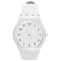 Binary Background Round Plastic Sport Watch (m) by Bajindul