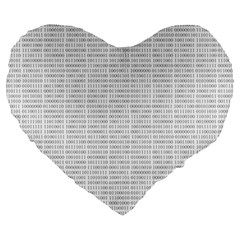 Binary Background Large 19  Premium Heart Shape Cushions