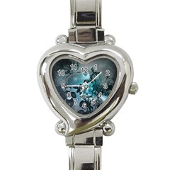 Elegant Floral Design With Butterflies Heart Italian Charm Watch by FantasyWorld7