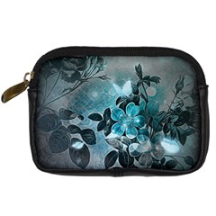 Elegant Floral Design With Butterflies Digital Camera Leather Case