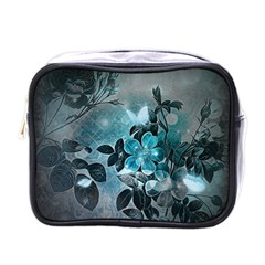 Elegant Floral Design With Butterflies Mini Toiletries Bag (One Side)